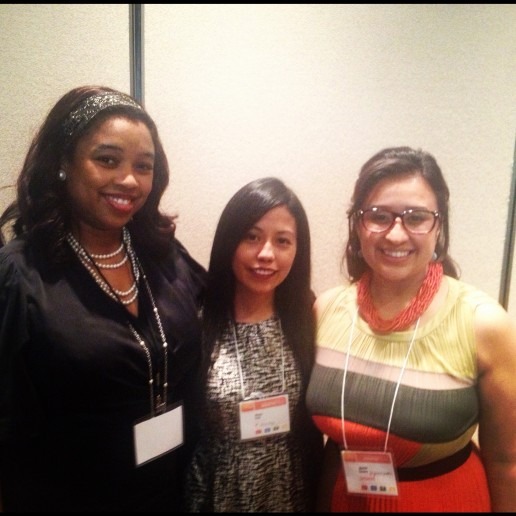 Panelists Laquitta DeMerchant, Maizie Soto, and Jazmin Chavez at the session: Using Technology to Solve Latino Problems.