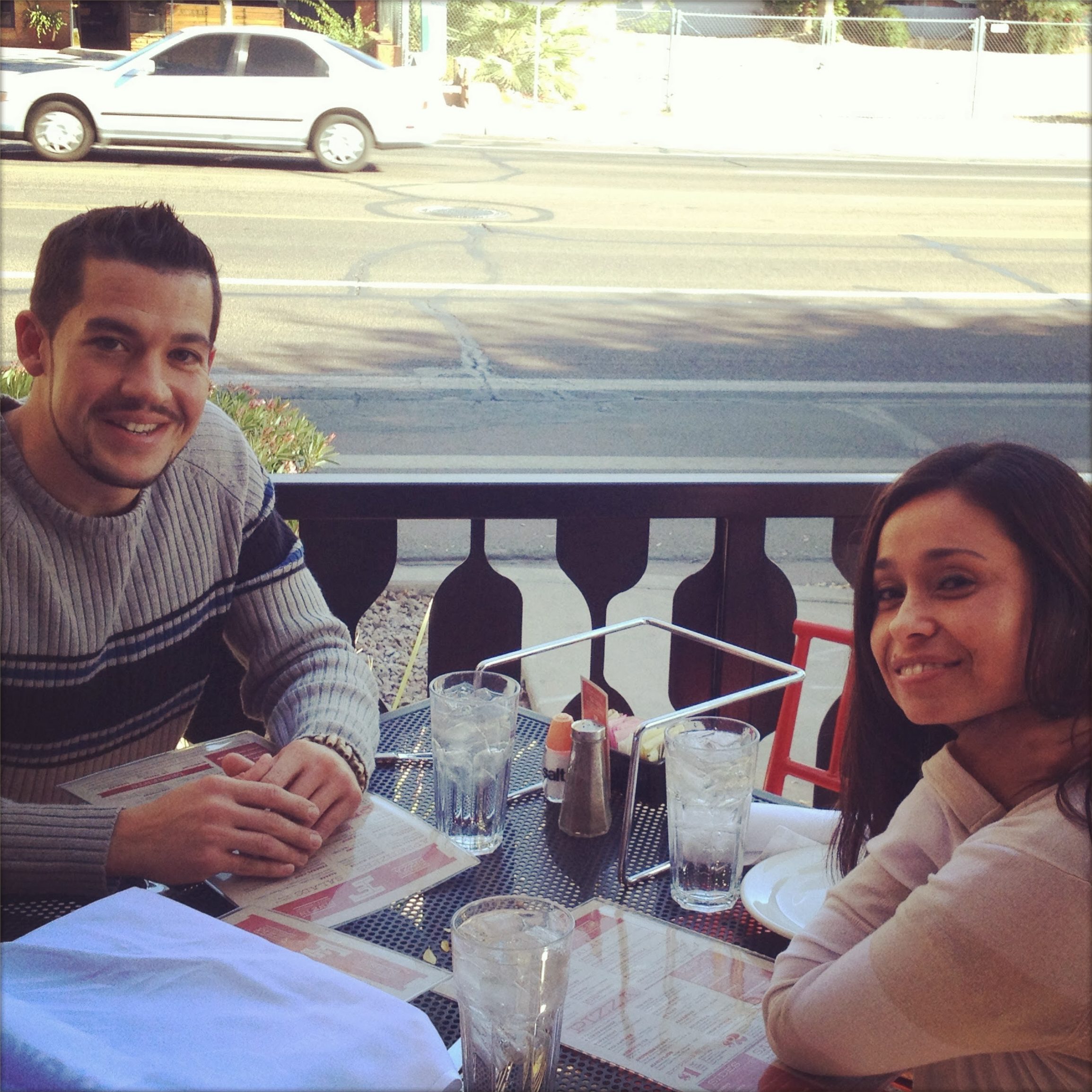 Natasha & Eric outside discussing the beginnings of our cross-cultural marketing agency.